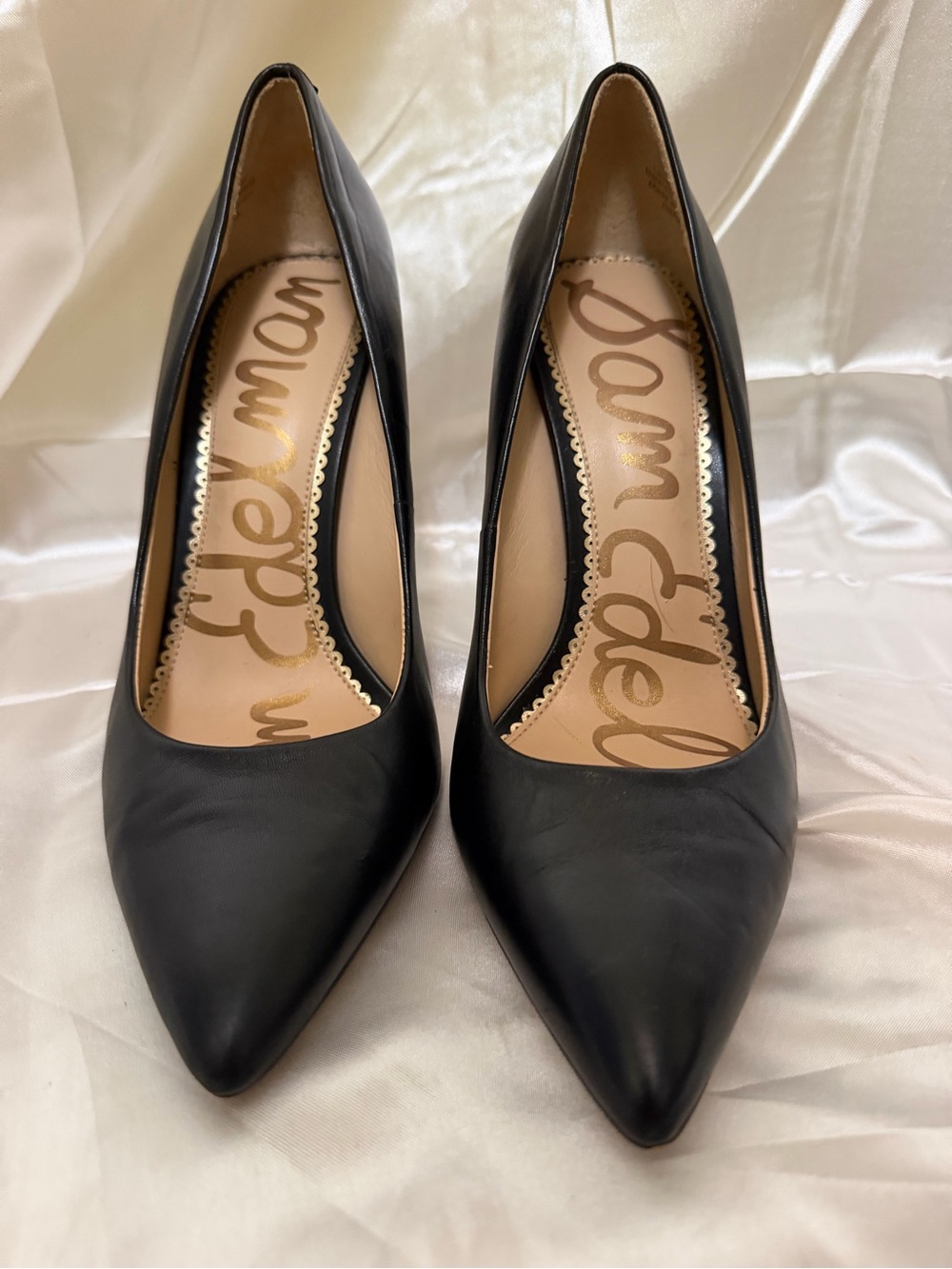 Sam Edelman Black Leather Pointed Toe Stiletto Pumps Heels Women’s Size 10 - Picture 1 of 8